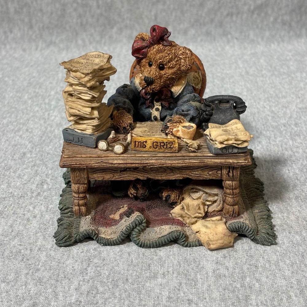 Boyds Bears Ms Griz Monday Morning Figurine 2276 Vintage 1995 Office Decor Bear